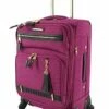 Steve Madden Designer Luggage Collection - Lightweight Softside Expandable Suitcase For Men & Women - Durable 20 Inch Carry On Bag With 4-Rolling Spinner Wheels (Peek-A-Boo Purple) -suitcase shop 41kvlmm2xeL