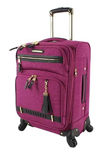 Steve Madden Designer Luggage Collection - Lightweight Softside Expandable Suitcase For Men & Women - Durable 20 Inch Carry On Bag With 4-Rolling Spinner Wheels (Peek-A-Boo Purple) 3 Steve Madden Designer Luggage Collection - Lightweight Softside Expandable Suitcase For Men & Women - Durable 20 Inch Carry On Bag With 4-Rolling Spinner Wheels (Peek-A-Boo Purple)