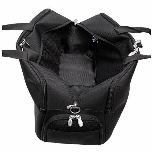 McKleinUSA Avondale, 1680D Ballistic Nylon With Leather Trim, 22" Nylon, Triple Compartment, Carry-All, Travel, Laptop Duffel, Black (78905) 6 McKleinUSA Avondale, 1680D Ballistic Nylon With Leather Trim, 22" Nylon, Triple Compartment, Carry-All, Travel, Laptop Duffel, Black (78905) - Image 4