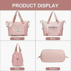 Large Capacity Folding Travel Bag, Travel Duffel Bag With Luggage Tag, Waterproof Lightweight Gym Bag With Wet And Dry Separation Bag, For Travel, Sports, Gym, Pink -suitcase shop 41lIwIEX1SL