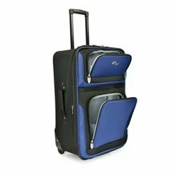U.S. Traveler New Yorker Lightweight Softside Expandable Travel Rolling Luggage Set, Blue, 4-Piece (15/21/25/29) -suitcase shop 41lJIZ0RRNL