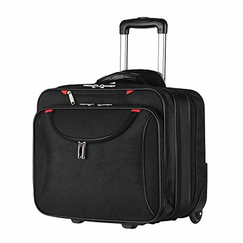 AirTraveler Rolling Briefcase Rolling Laptop Bag Computer Case With Wheels Spinner Mobile Office Carry On Luggage For 14.1in 15.6in Business Notebook For Women Men -suitcase shop 41lfe7CHzAL