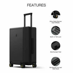 LEVEL8 Elegance Matte Carry-On Luggage, 20” Hardside Suitcase, Lightweight PC Matte Hardcase Spinner Trolley For Luggage, TSA Approved Cabin Luggage With 8 Spinner Wheels- Black, 20-Inch Carry-On -suitcase shop 41lmPGysCQL