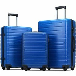 Flieks Luggage Sets 3 Piece Spinner Suitcase With TSA Lock Lightweight 20 24 28 Inch (Elegant Blue)