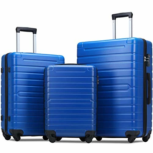 Flieks Luggage Sets 3 Piece Spinner Suitcase With TSA Lock Lightweight 20 24 28 Inch (Elegant Blue) 3 Flieks Luggage Sets 3 Piece Spinner Suitcase With TSA Lock Lightweight 20 24 28 Inch (Elegant Blue)