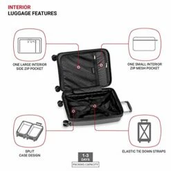 SwissGear 8836 Durable Expandable Spinner Luggage, Black, Carry-On 20-Inch -suitcase shop 41lyi SVuQL