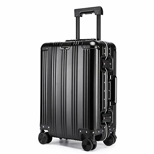 JBAG-one 100% Aluminum-Magnesium Alloy Rolling Luggage Spinner Men Business Suitcase Wheels 20 Inch Cabin Trolley Travel Bag,Black 3 JBAG-one 100% Aluminum-Magnesium Alloy Rolling Luggage Spinner Men Business Suitcase Wheels 20 Inch Cabin Trolley Travel Bag,Black