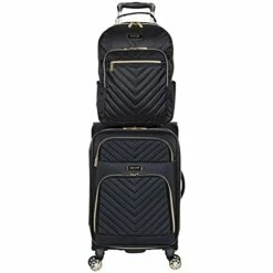 Kenneth Cole Reaction Women's Chelsea Luggage Chevron Softside 8-Wheel Spinner Expandable Suitcase Collection, Black, 2pc Bundle (Carry On+Backpack) 23 Kenneth Cole Reaction Women's Chelsea Luggage Chevron Softside 8-Wheel Spinner Expandable Suitcase Collection, Black, 2pc Bundle (Carry On+Backpack) -suitcase shop 41n6PpByj S