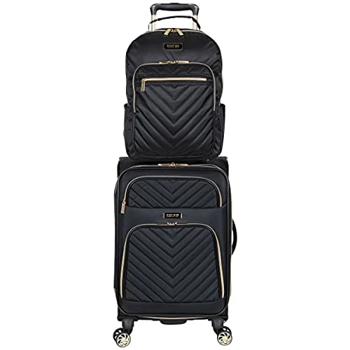 Kenneth Cole Reaction Women's Chelsea Luggage Chevron Softside 8-Wheel Spinner Expandable Suitcase Collection, Black, 2pc Bundle (Carry On+Backpack) 13 Kenneth Cole Reaction Women's Chelsea Luggage Chevron Softside 8-Wheel Spinner Expandable Suitcase Collection, Black, 2pc Bundle (Carry On+Backpack) - Image 11