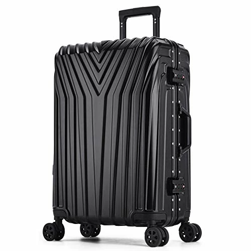 New Aluminum Frame Rolling Luggage Women Travel Bag Trolley Suitcase Carry On Luggage,Silver,24 5 New Aluminum Frame Rolling Luggage Women Travel Bag Trolley Suitcase Carry On Luggage,Silver,24 - Image 3