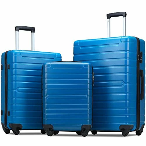 Hardshell Luggage Sets 3 PCS Spinner Suitcase With Tsa Lock Lightweight Blue 3 Hardshell Luggage Sets 3 PCS Spinner Suitcase With Tsa Lock Lightweight Blue