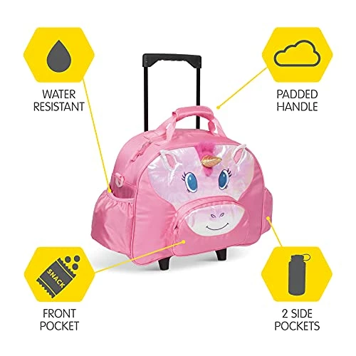 Bixbee Kids Luggage, Kids Luggage With Wheels For Girls & Boys With Telescoping Handle, Adjustable Strap And Pockets- Lightweight Kids Suitcase & Carry On Bag For Airport, Travel, Overnight In Unicorn 8 Bixbee Kids Luggage, Kids Luggage With Wheels For Girls & Boys With Telescoping Handle, Adjustable Strap And Pockets- Lightweight Kids Suitcase & Carry On Bag For Airport, Travel, Overnight In Unicorn - Image 6