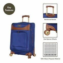 Caribbean Joe Castaway Designer Luggage - 4 Piece Softside Expandable Lightweight Spinner Suitcases- Travel Set Includes Tote Bag, 20-Inch Carry On, 24 Inch And 28-Inch Suitcases (Royal Blue) -suitcase shop 41ngYvCnO2L