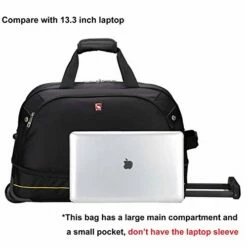 OIWAS Small Rolling Duffle Bag With Wheels Travel 22 Inch Carry On Luggage Tote Suitcase Unisex-Adult Short Term Trips Expandable 45L To 55L Women Men Black -suitcase shop 41ni KWxzJL