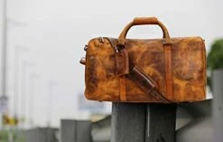 Leather Duffel Bags For Men Women - Airplane Underseat Carry On Luggage By Rustic Town -suitcase shop 41oGrysGGPL