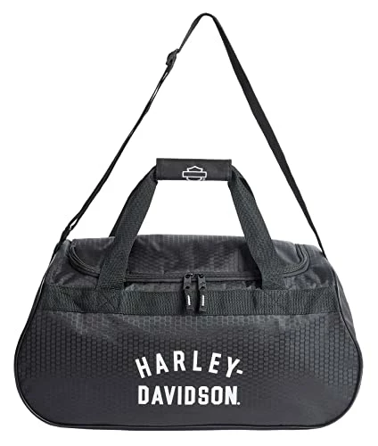 Harley Davidson Harley-Davidson Off-White #1 Logo Sports Duffel Bag W/Shoulder Strap - Black 5 Harley Davidson Harley-Davidson Off-White #1 Logo Sports Duffel Bag W/Shoulder Strap - Black - Image 3