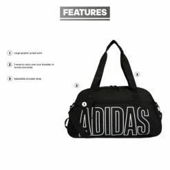 Adidas Graphic Duffel Bag, Black/White, One Size -suitcase shop 41pfwchGSSS