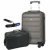 Large Capacity Maximum Allowance 22x14x9 Built-in TSA Airline Approved Delta United Southwest Carry On Luggage Trolley Rolling Suitcase Body Size 19.3x14x9in | Small Hard Shell Underseat Bag 16x10x8in -suitcase shop 41qQZKQYxXL