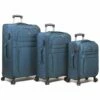 Dejuno Aurora Lightweight Denim 3-Piece Spinner Luggage Set, Navy 1 Dejuno Aurora Lightweight Denim 3-Piece Spinner Luggage Set, Navy -suitcase shop 41qSq gYz L