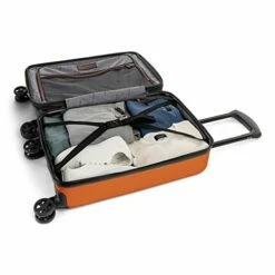 Bugatti Swiss Mobility - LGA Collection - 3 Piece Luggage Set, Lightweight And Resistant Hardside Equipped With Double 360 Degree Spinner Wheels - Made Of ABS Material - Orange -suitcase shop 41rMMF7W8mL