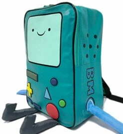 Adventure Time With Finn And Jake Backpack CN BMO Schoolbag Beemo Be More Cartoon Robot High-grade PU Green -suitcase shop 41rTQqu87tL