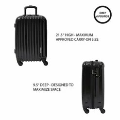 Aer De Aer Premium Carry On Luggage Spinner - Super Light Weight, Maximum Capacity - The Carry On, Re-Imagined, Navy -suitcase shop 41r DJycrrS