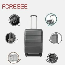 3 Piece Set Luggage Sets Women Men Teens Travel Suitcase With Lightweight TSA Lock Spinner, Home Outdoor Carry On Luggage With 4 Double Silent Wheels Adjustable Handle 20in 24in 28in, Gray -suitcase shop 41s768IFAvS