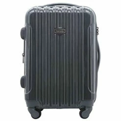 Kensie Women's Alma Hardside Spinner Luggage, Gun Metal, Carry-On 20-Inch