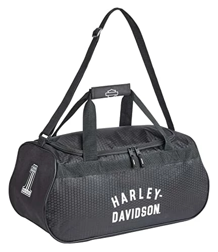 Harley Davidson Harley-Davidson Off-White #1 Logo Sports Duffel Bag W/Shoulder Strap - Black 3 Harley Davidson Harley-Davidson Off-White #1 Logo Sports Duffel Bag W/Shoulder Strap - Black