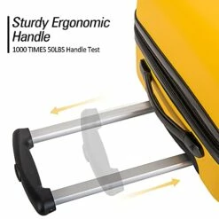 Expandable 3 Piece Luggage Sets Hardside Durable Suitcase With Spinner Wheels TSA Lock, 3 Pcs Carry On Case Travel Home Outdoor School Lightweight Trolley Case ( 20" 24" 28" Yellow) -suitcase shop 41uLjaSzrPS