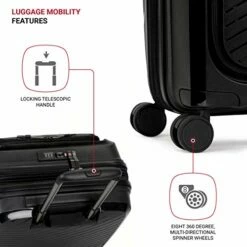 SwissGear 8836 Durable Expandable Spinner Luggage, Black, Carry-On 20-Inch -suitcase shop 41uZ4B2uGwL