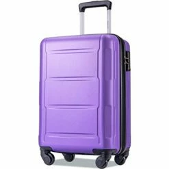 Merax Luggage Set Expandable 3 Piece Sets With TSA Lock, Lightweight Hardside Luggage With Spinner Wheels (Purple) -suitcase shop 41vRCe2UqqL