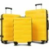 Flieks Luggage Sets TSSA 3 Piece Spinner Suitcase Lightweight 20 24 28 Inch (Yellow) -suitcase shop 41ve6YjMg2L