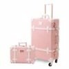 UNIWALKER Vintage Suitcase Set 20 Inch Carry On Spinner Luggage With 12 Inch Handbag For Women (Embossed Pink) 1 UNIWALKER Vintage Suitcase Set 20 Inch Carry On Spinner Luggage With 12 Inch Handbag For Women (Embossed Pink) -suitcase shop 41vnwuTOJ4L