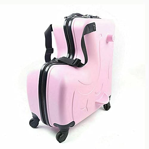 Fetcoi 20" Travel Luggage Rolling Suitcase Ride On Cartoon Luggage ABS+PU Unisex Case Pink 5 Fetcoi 20" Travel Luggage Rolling Suitcase Ride On Cartoon Luggage ABS+PU Unisex Case Pink - Image 3