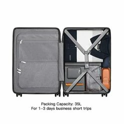 LEVEL8 Carry-On Luggage, Road Runner Pro 20” Lightweight PC Hardside Suitcase With USB Charging Port, Spinner Trolley For Luggage With Front Laptop Pocket, TSA Lock - Dark Grey, 20-Inch -suitcase shop 41wmhvvswwS