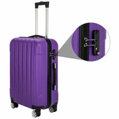 SSLine 3-in-1 Multifunctional Suitcase Luggage Set Large Capacity Traveling Storage ABS Expandable Spinner Hardside Suitcase Lightweight 4 Wheel Portable Travel Bag 20" / 24" / 28" Purple -suitcase shop 41xa8q0EmsL