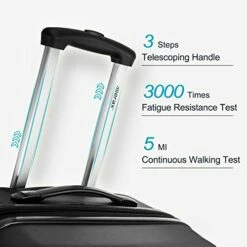 Merax 3 Pcs Luggage Set Expandable Hardside Lightweight Spinner Suitcase With TSA Lock [Upgraded Version], Black -suitcase shop 41xuXG0 VnL