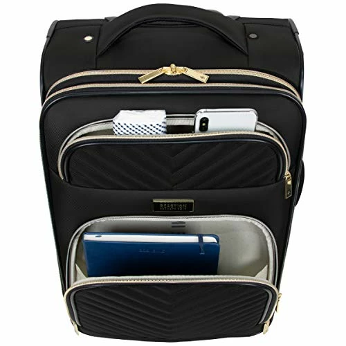 Kenneth Cole Reaction Women's Chelsea Luggage Chevron Softside 8-Wheel Spinner Expandable Suitcase Collection, Black, 2pc Bundle (Carry On+Backpack) 10 Kenneth Cole Reaction Women's Chelsea Luggage Chevron Softside 8-Wheel Spinner Expandable Suitcase Collection, Black, 2pc Bundle (Carry On+Backpack) - Image 8
