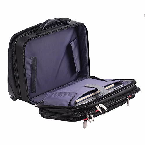 AirTraveler Rolling Briefcase Rolling Laptop Bag Computer Case With Wheels Spinner Mobile Office Carry On Luggage For 14.1in 15.6in Business Notebook For Women Men 7 AirTraveler Rolling Briefcase Rolling Laptop Bag Computer Case With Wheels Spinner Mobile Office Carry On Luggage For 14.1in 15.6in Business Notebook For Women Men - Image 5