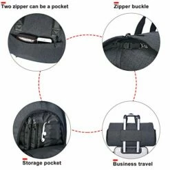 Carry-on Garment Bag Large Duffel Bag Suit Travel Bag Weekend Bag Flight Bag With Shoe Pouch For Men Women (Black) 16 Carry-on Garment Bag Large Duffel Bag Suit Travel Bag Weekend Bag Flight Bag With Shoe Pouch For Men Women (Black) -suitcase shop 41zTIxnnQwL