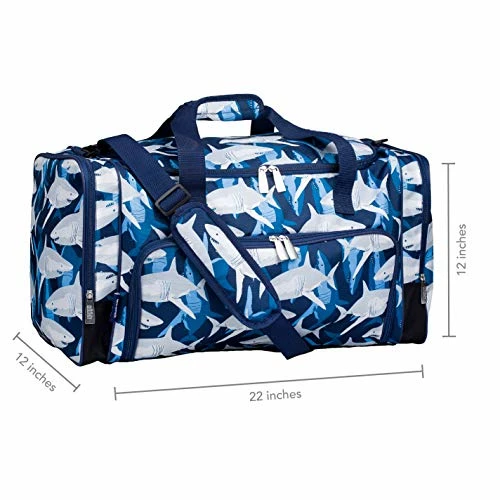 Wildkin Kids Weekender Duffel Bag For Boys And Girls, Carry-On Size And Perfect For Weekend Or Overnight Travel, 600-Denier Polyester Fabric Duffel Bags Measures 22 X 12 X 12 Inches (Sharks) 6 Wildkin Kids Weekender Duffel Bag For Boys And Girls, Carry-On Size And Perfect For Weekend Or Overnight Travel, 600-Denier Polyester Fabric Duffel Bags Measures 22 X 12 X 12 Inches (Sharks) - Image 4