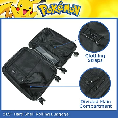 Ful Pokemon Pikachu 21 Inch Rolling Luggage, Hardshell Carry On Suitcase With Wheels, Multicolor (FBML0001-998) 7 Ful Pokemon Pikachu 21 Inch Rolling Luggage, Hardshell Carry On Suitcase With Wheels, Multicolor (FBML0001-998) - Image 5