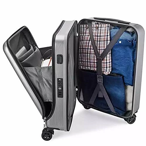20 Inch Travel Suitcase New Cabin Rolling Luggage With Laptop Bag Women Trolley Case With Charging USB Men Upscale Business Box (Color : Black) 4 20 Inch Travel Suitcase New Cabin Rolling Luggage With Laptop Bag Women Trolley Case With Charging USB Men Upscale Business Box (Color : Black) - Image 2