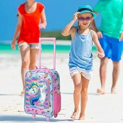 Kids Suitcase, Rolling Luggage With Wheels For Girls - Unicorn -suitcase shop 5127yn9Ns2S