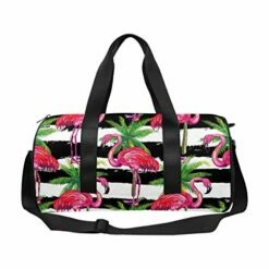 INTERESTPRINT Tropical Flamingo And Palm Tre Travel Duffel Bag, Waterproof Bag -suitcase shop 512DDNzNTkL