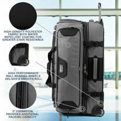 Travelpro Bold Drop Bottom Wheeled Rolling Duffel Bag, Grey/Black, 30-Inch -suitcase shop 512Q6lT0jgL