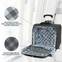 Travelpro Maxlite 5 Softside Lightweight Underseat Rolling Tote Bag, Black, 16-Inch -suitcase shop 513 libo bL