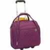 Delsey Paris Delsey Quilted Rolling Underseat Bag For Carry-On Fits Overhead & Under Airline Seat - (Purple) -suitcase shop 5142G7RU9tL