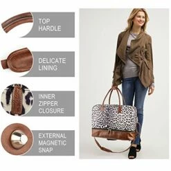 MyMealivos Canvas Weekender Bag, Overnight Travel Carry On Duffel Tote With Shoe Pouch -suitcase shop 514QFAHeGbL